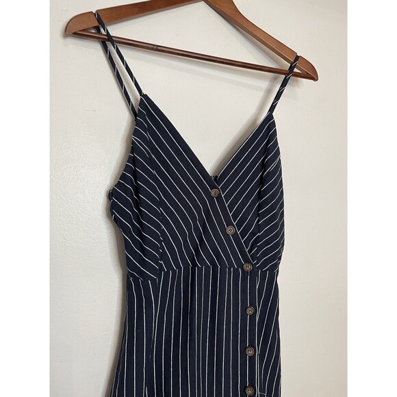 LA Hearts Womens Small Dress Navy Striped Mini Buttons Sleeveless Pacsun NWT - Picture 3 of 8